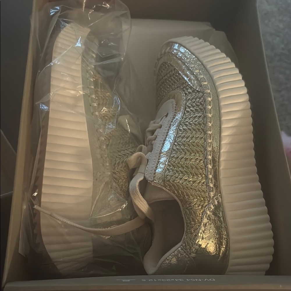 Dolce Vita Gold Knit Sneakers